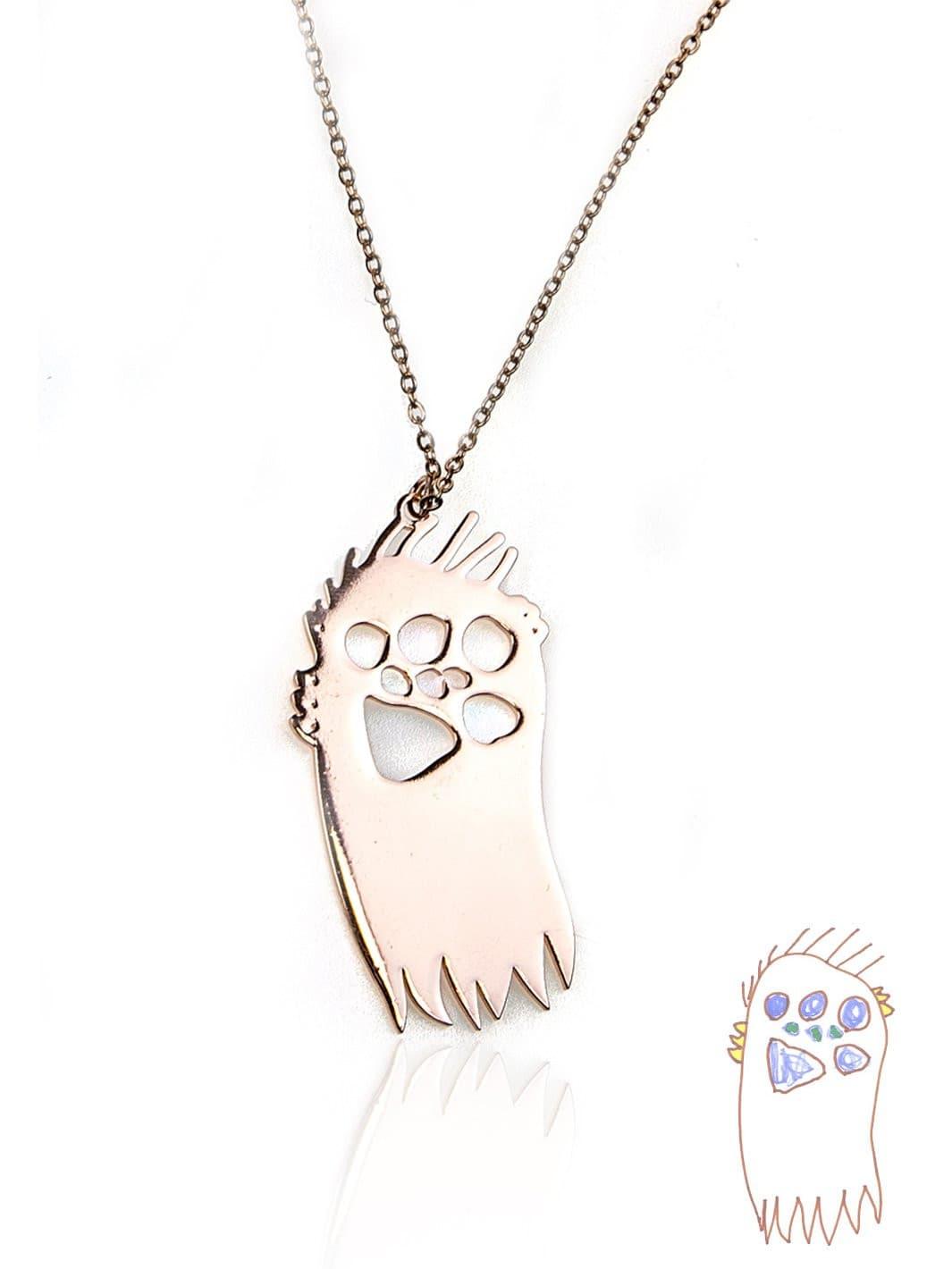 18K Gold Plated - Character Drawing: Custom Forever Necklace in 18K Gold Plated, engraved with a child’s imaginative character drawing, capturing their creativity in a lasting keepsake.